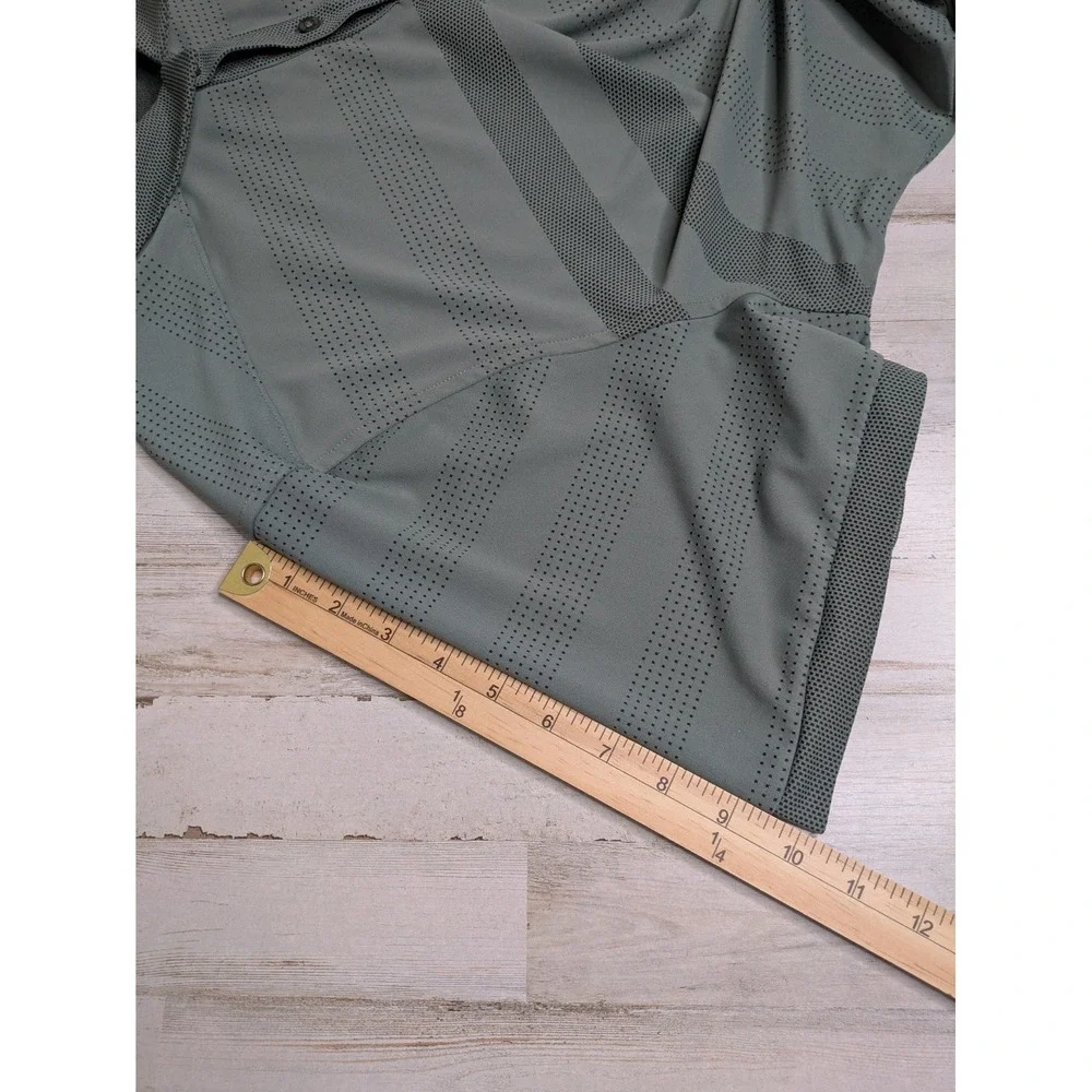 Nike Golf Shirt‎ Mens 2XL Green Zonal Cooling Polo Striped Vented Performance